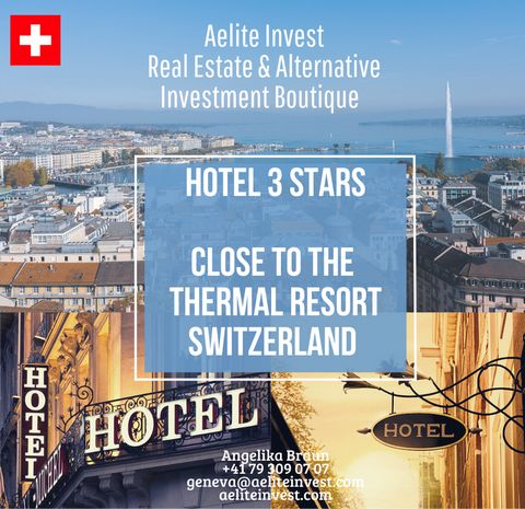 Price upon request POSSIBILITY TO OBTAIN A RESIDENT PERMIT IN SWITZERLAND WITH THE PURCHASE OF THIS PROPERTY Ideally situated close to the Thermal Wellness Resort in Switzerland. The hotel is housed in a modern elegant and bright establishment offeri...