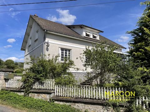 MARCON IMMOBILIER - CREUSE IN LIMOUSIN - Ref 88038 - MÉRINCHAL AREA. In a village in the countryside close to shops, a house with full basement comprising: entrance hall, veranda, kitchen, pretty living room of around 25 m² with a fireplace, 2 bedroo...