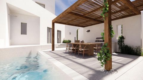 Geräumige Villa mit 3 Schlafzimmern in einem Komplex von modernen und einzigartig gestalteten Immobilien in der Gegend von Galanado, Naxos. Das Projekt besteht aus 4 Häusern mit eigenem Garten und Pool. Das Design steht für Nachhaltigkeit und stellt ...