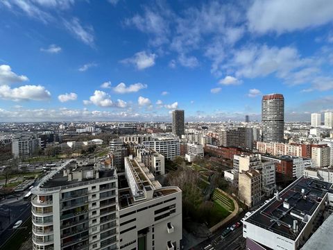 Benoit Moreau vous propose, Métro Porte d'Italie ligne 7, Métro maison Blanche ligne 14, boulevard Masséna, proche des transports et de toutes commodités, en étage élevé de la Tour Palerme, immeuble sécurisé, appartement d'angle lumineux et ensoleill...