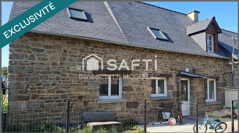 Belle maison en pierre mitoyenne - double garage- 3000 m 2 de terrain campagne entre DINGE et Combourg