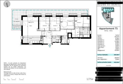 APPARTEMENT T5, TERRASSE DE 28M2 ET BALCON 6M2