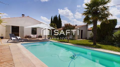 Maison plain-pied 130M2, 3 chambres, parcelle 800M2, Piscine