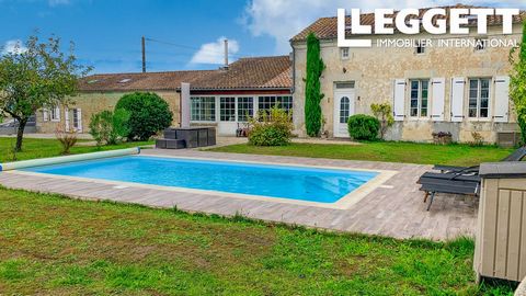 A16915 - Set in a pretty hamlet just close to the towns of Pons & Cognac, this large detached Charentaise stone built property oozes charm & character and is in very good condition. Carefully restored by the current owners, the house is up to date an...