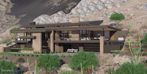 Location! Location! Just a few minutes WALK TO PARADISE VALLEY COUNTRY CLUB and nestled on a quiet cul-de-sac on Mummy Mtn sits a beautiful hillside CONTEMPORARY GLASS HOME designed by renowned architect CP Drewett, scheduled for completion JUNE 2024...