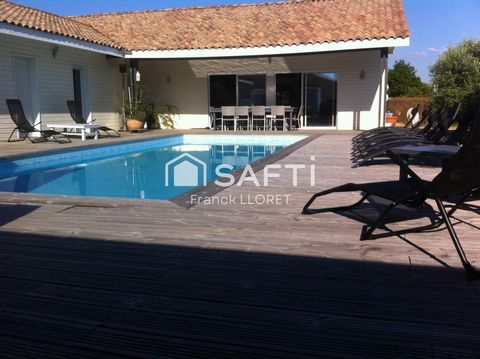 Maison ossature bois, 5chs, terrain 800m², piscine