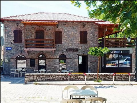 Two-story stone building for sale in the square of Kertezi, Kalavryta, Achaia. The building consists of: a) ground floor 136 sq.m. which operates as a restaurant b) 1st floor with a house of 70 sq.m. under construction & terrace 66 sq.m. c) basement ...