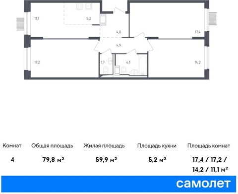 Продается 3-комн. квартира. Квартира расположена на 9 этаже 17 этажного монолитного дома (Корпус 4.2, Секция 6) в ЖК «Мытищи Парк» от группы «Самолет». ЖК «Мытищи Парк» — это надежные и долговечные монолитные корпуса. При проектировании домов и терри...