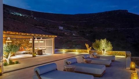 Welcome to a coastal oasis, where luxury meets tranquility in this stunning 5-bedroom, 5-bathroom villa nestled within the exclusive Seaside Resort and Villas, located on the enchanting west side of Syros Island in Harasonas-Poseidonia, this architec...