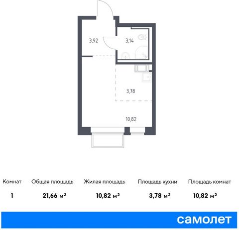 Продается квартира-студия. Квартира расположена на 17 этаже 17 этажного монолитно-кирпичного дома (Корпус 6.1, Секция 4) в ЖК «Томилино Парк» от группы «Самолет». ЖК «Томилино парк» — это 19 монолитных жилых корпусов переменной этажности (от 15 до 17...