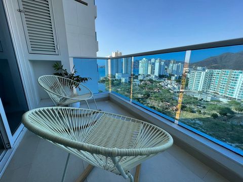 Santa Marta has the most beautiful sunsets in Colombia, dreamy beaches and a relaxed atmosphere. This fabulous beachfront apartment has two bedrooms with private bathrooms, social bathroom with shower, living-dining room with a super balcony overlook...