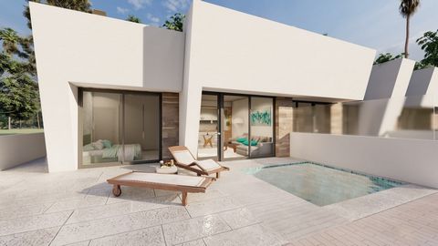 NEU GEBAUTE VILLEN IM BUNGALOWSTIL IN TORRE-PACHECO~ ~ Neubaukomplex von 4 Doppelhaushälften im Bungalowstil in Torre Pacheco, Costa Calida, Spanien. ~ ~ Brandneue Designervillen im Bungalowstil mit fabelhaften Dachterrassen mit Außenküche, Grill und...