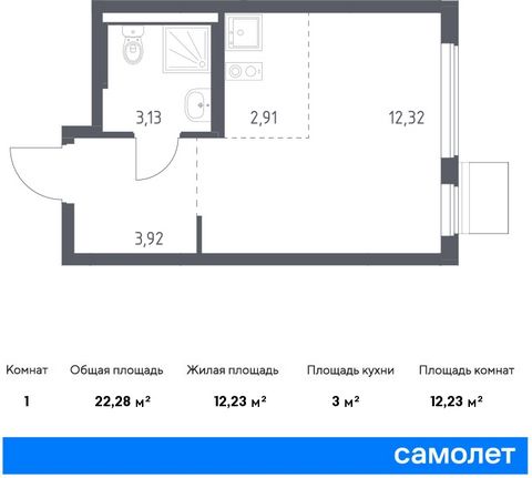 Продается квартира-студия. Квартира расположена на 8 этаже 10 этажного монолитного дома (Корпус 6.2, Секция 1) в ЖК «Горки Парк» от группы «Самолет». Жилой комплекс комфорт-класса «Горки Парк» находится на берегу Коробовских прудов. Отсюда можно быст...