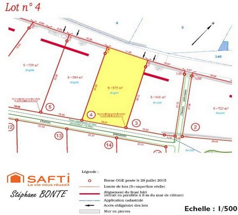 Terrain de 575 m² viabilisée (lot 4) – Le Puy