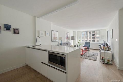 Welkom bij 301 West 53rd Street Apartment 8H! Dit ruime en lichte appartement met één slaapkamer is ontworpen door BP Architects en ASH NYC en ligt in het hart van Midtown Manhattan en biedt de perfecte mix van gemak en luxe. Als u het appartement bi...