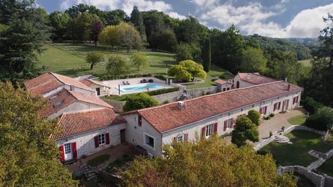 This property is a real paradise on earth! It comprises a superb stone Charentaise house with uninterrupted views over the valley and extends over 4 hectares of woodland and 2 hectares of grassland, ideal for horse owners. It is a 5-minute drive from...