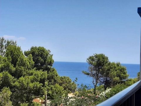 A charming apartment is for sale in Cala San Vicente, on the beautiful island of Ibiza, with breathtaking sea views. This cozy 50-square-meter apartment features 1 bedroom, 1 bathroom, a bright living room, a well-equipped kitchen, and a balcony wher...