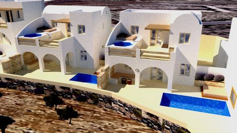 Un terrain dans le plan de la ville avec vue sur la mer dans le village de Karterados, Santorin. Il est accompagné d’un permis de construire approuvé, un avantage rare et précieux car aucun nouveau permis n’est délivré sur l’île. Il est idéal pour le...