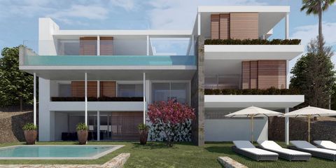 Located in a quiet cul de sac residential street, this innovative new 4-5 bedroom project offers beautiful views of the Santa Ponsa bay and beach and is located next to a green zone with 1 minute walk to all the shops and services of Santa Ponsa. Inc...