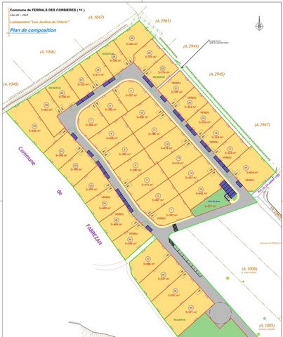 Parcelle de terrain a Vendre de 315 m² à 720 m² viabilisée et libre de constructeur 11200 Ferrals les Corbières (Aude)