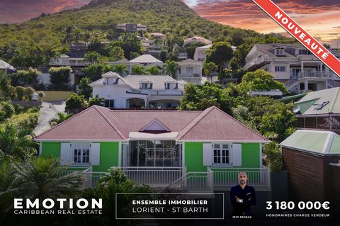 Ensemble Immobilier 160 m2 - LORIENT, Saint-Barthelemy 1 maison T3 + 1 maison duplex T2 + 1 studio Nouveau mandat   Le cabinet EMOTION vous présente à la vente, une nouvelle propriété vue mer, sur une parcelle de 500 m2, dans les hauteurs du secteur ...