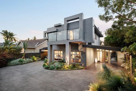 Commanding a striking post-modernist façade, this outstanding 4-bedroom Beaumaris family residence is just as architecturally captivating inside with its light-filled dimensions, gallery-like spaces and bespoke fit-out complemented with a retreat-lik...