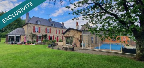 Ancien presbytere entièrement rénové ,maison d'invité et piscine , joli parc arboré, avec deux hectares de prairies