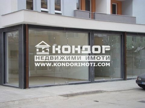 Offer 62629: TOP LOCATION!! Mall PLOVDIV!! We offer you a corner shop, entirely on the ground floor in a new building. The property consists of a main room, a bathroom and a warehouse. Fully finished with flooring, plastered and painted walls and cei...