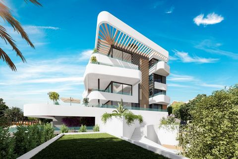 Young and family atmosphere. Exclusive promotion of 38 luxury homes with 2 and 3 bedrooms in a private urbanization with swimming pool and gardens, with sea views and terraces facing South. 2 parking spaces per home and storage room or basement are i...