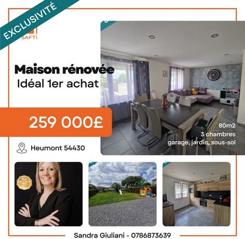 Maison rénovée avec 3 chambres, garage, jardin, terrasse aux portes des frontières !