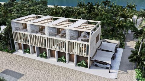 Ontdek een exclusief complex van vier strandhuizen op de tweede rij van de kust in Chelem, Yucatan. Elke woning met drie verdiepingen biedt twee ruime slaapkamers, een dakterras met een zwembad en uitzicht op zee, perfect voor investeerders die geïnt...