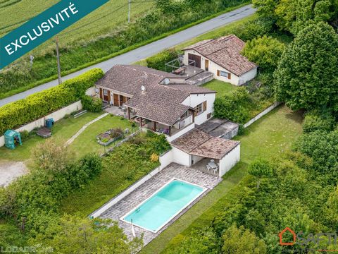 Maison de campagne avec grand terrain et piscine