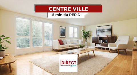 CENTRE VILLE - 5 MINUTES DE LA GARE - APPARTEMENT 4/5 PIECES + CAVE  À deux pas de la gare RER D et au cœur du CENTRE-VILLE, venez découvrir ce SUPERBE APPARTEMENT FAMILIAL TRAVERSANT de 4/5 PIÈCES, entièrement CLÉS EN MAIN, situé au 1er étage d’une ...
